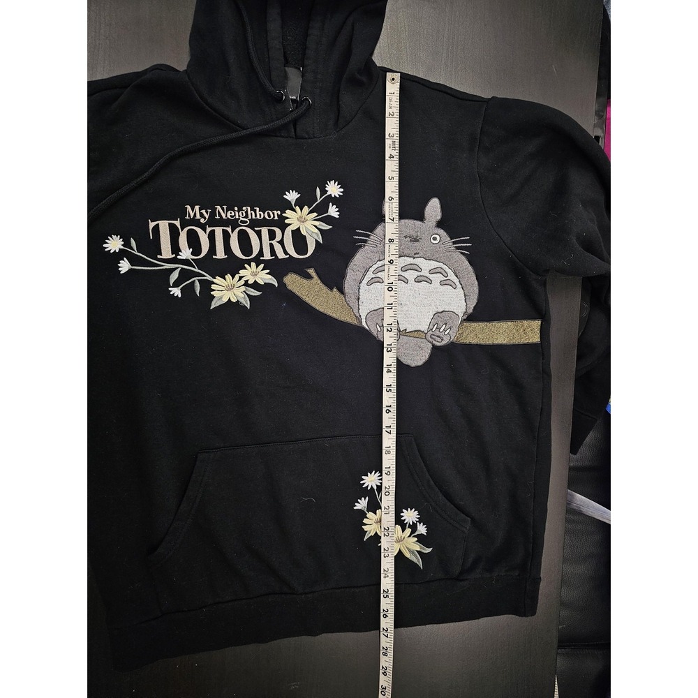 My Neighbor Totoro Hoodie Womens‎ Large Black Floral Her Universe Embroidered - Picture 7 of 11